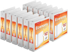 Load image into Gallery viewer, Durable White 3-Ring Binders: 12 Pack with ClearVue Cover for Personalization