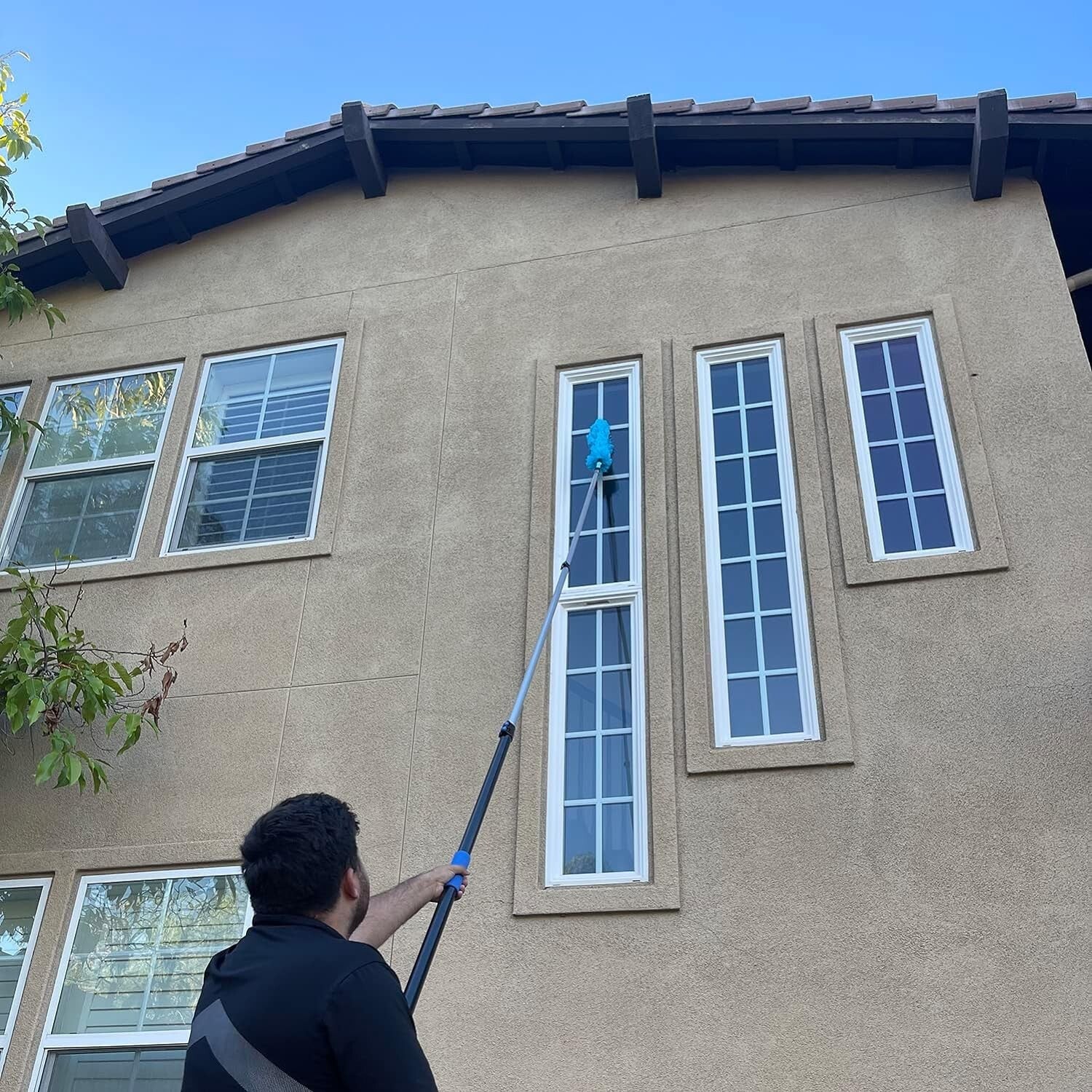 Bendable Feather Duster Kit for High Ceilings - 5-12ft Extension Pole Included