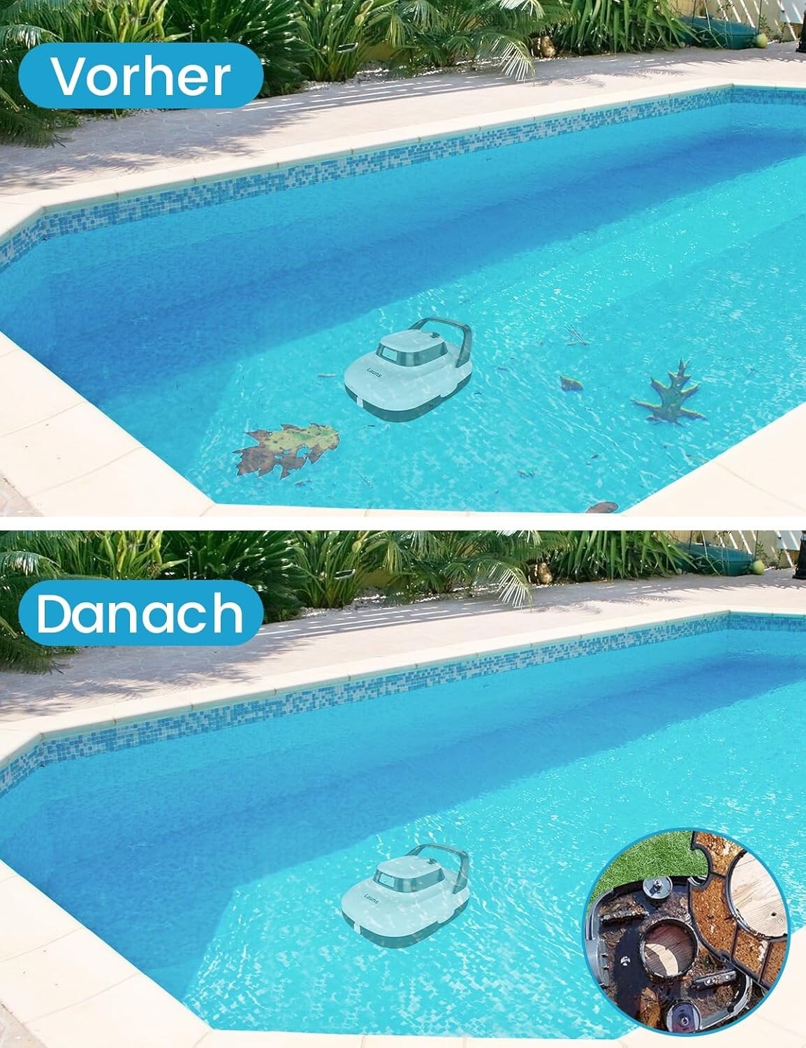 2025 Cordless Robotic Pool Cleaner - Dual Motors, Self-Parking & 90 Min Runtime