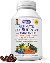 Load image into Gallery viewer, Natural Eye Vision Support - 60 Softgels with Astaxanthin, Lutein, &amp; Zeaxanthin
