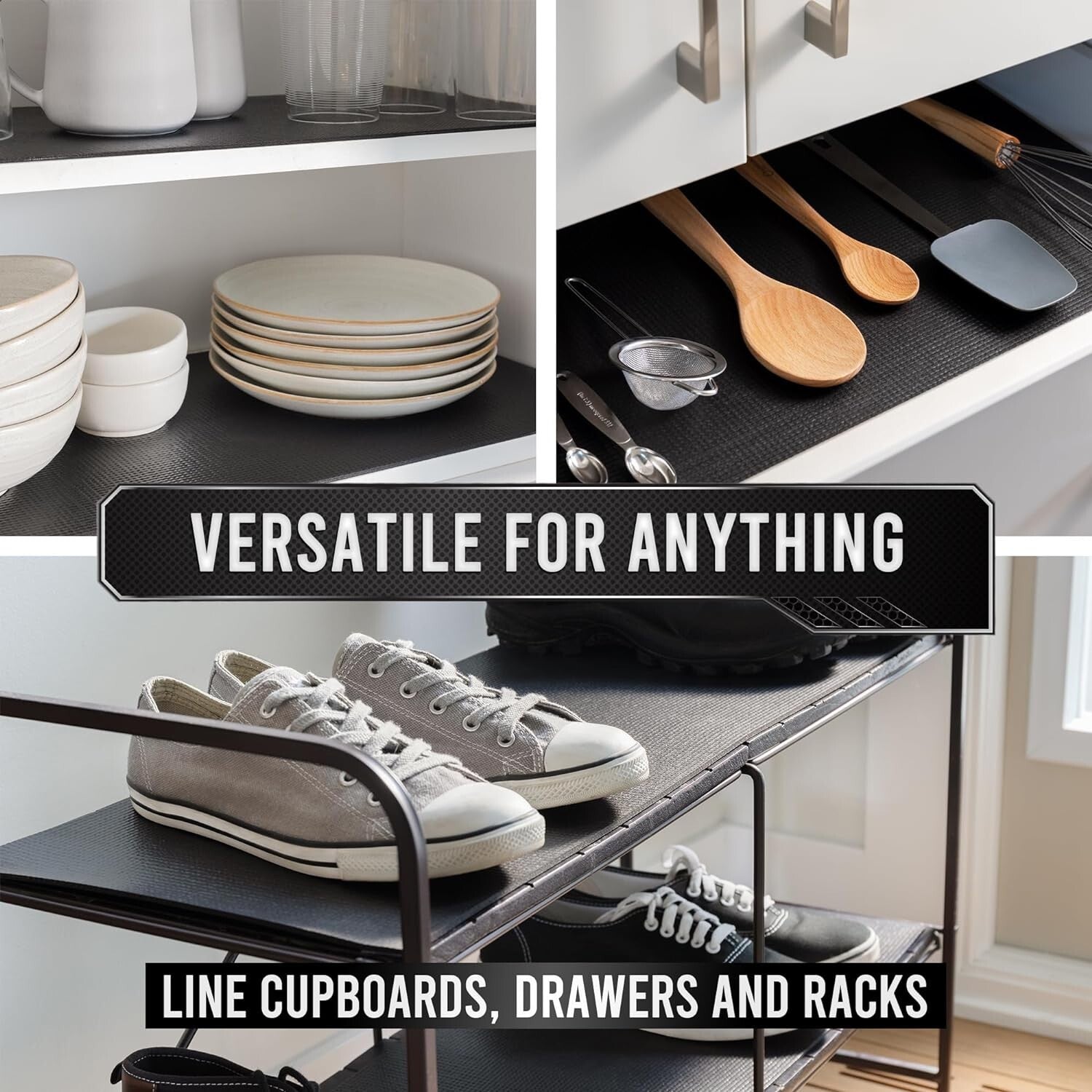 Versatile Washable Black Tool Chest Liner - 24' x 18' Non-Slip Drawer Insert