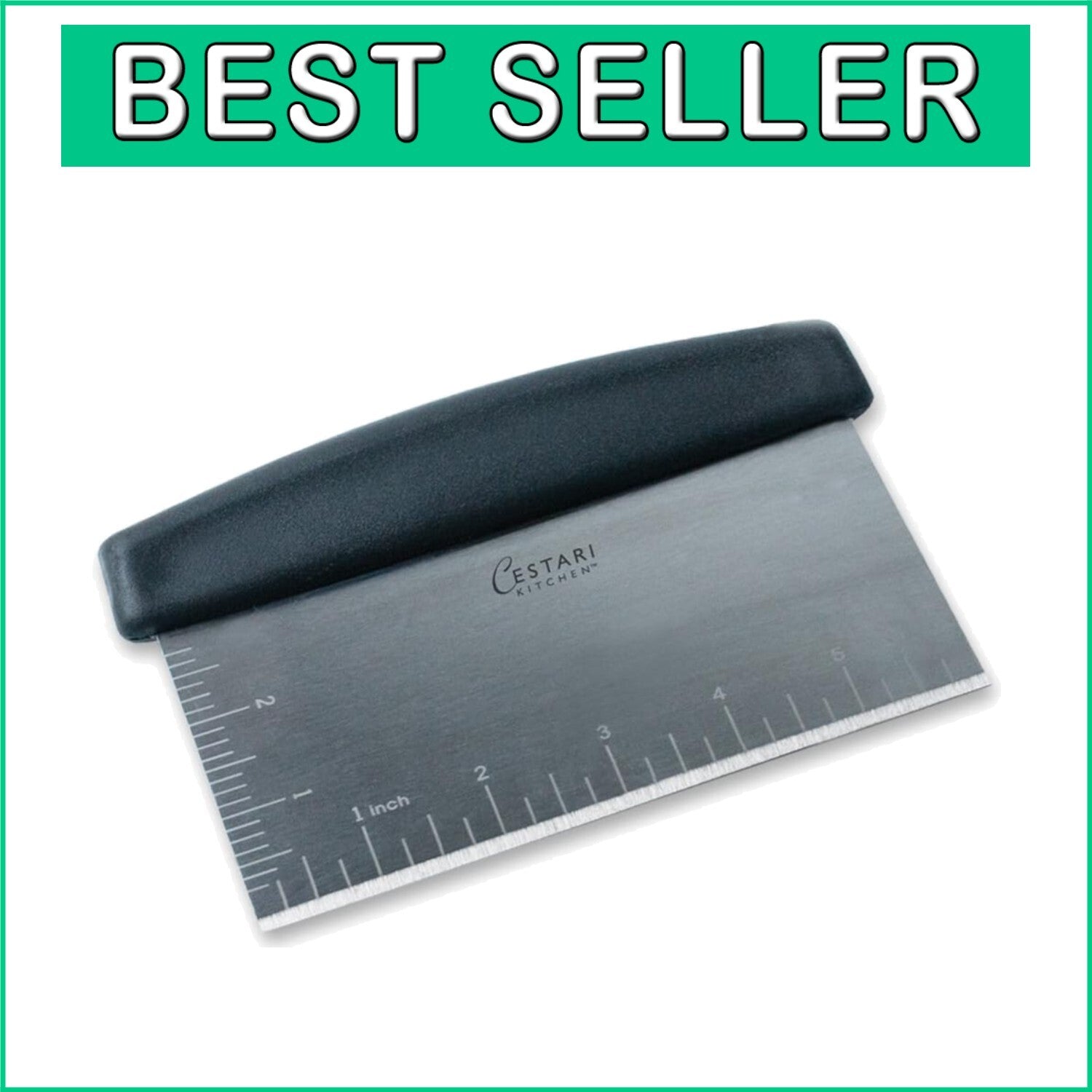 6-Inch Beveled Dough Scraper with Measurement Markings for Perfect Portions