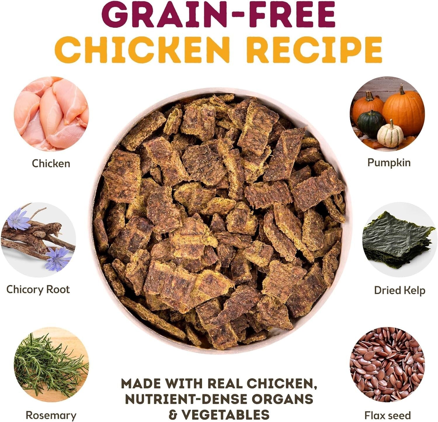 Air Dried Chicken Dog Food - Grain Free & Nutrient-Rich, 2 lb for All Breeds