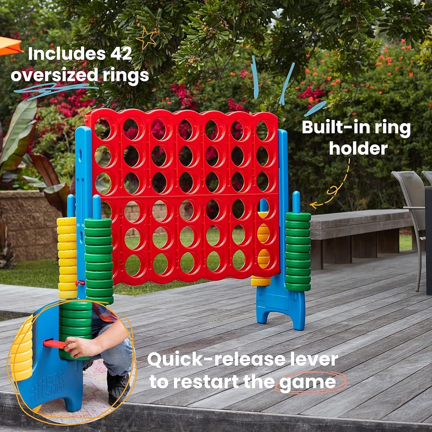 Giant Connect Four Game for Parties - 47 Inch Entertainment for Kids & Adults