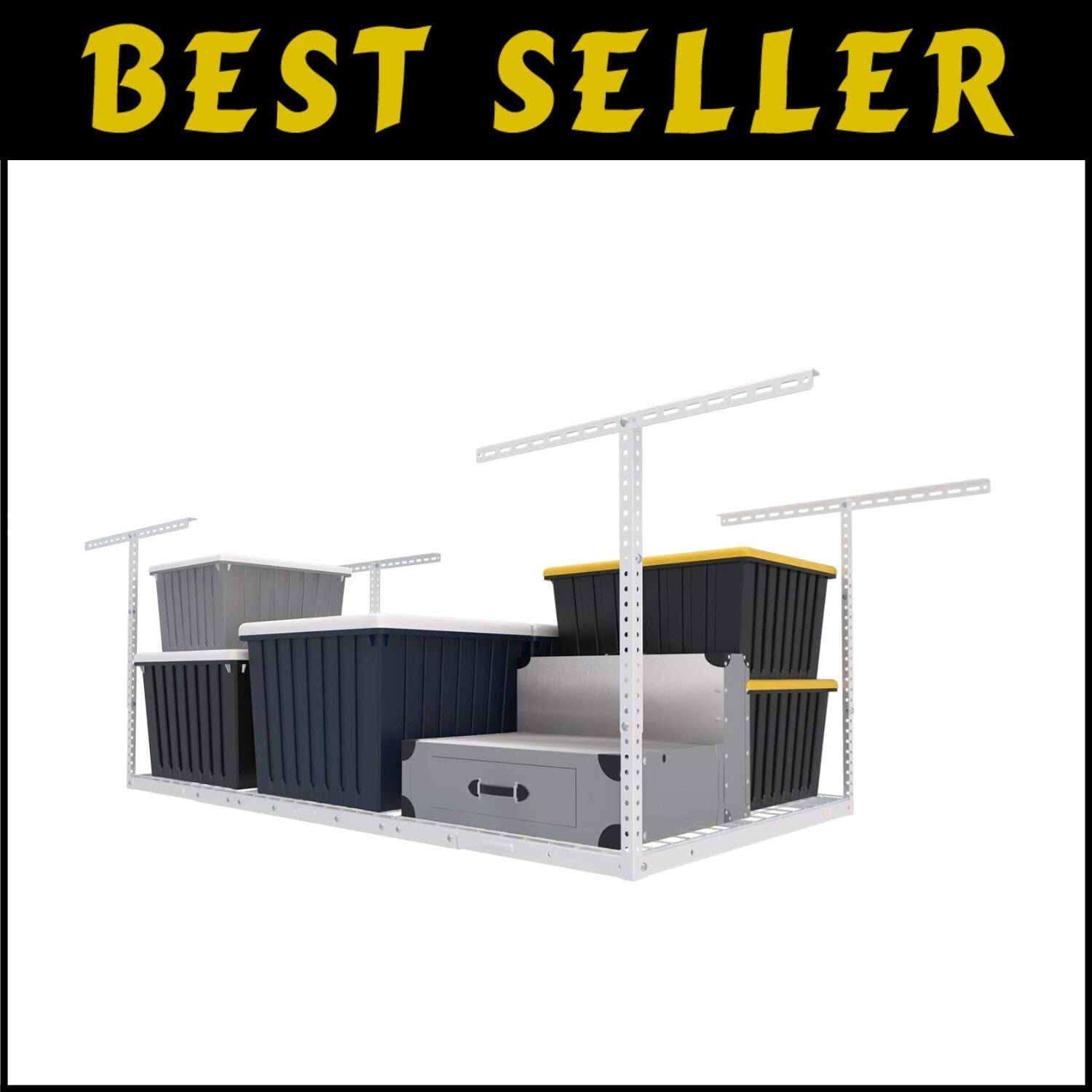 Effortless Installation & Durable Overhead Garage Storage Rack - 3x6 Ft, 450 lbs