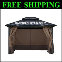 Load image into Gallery viewer, Universal Fit Gazebo Curtains 10' x 12' - Brown &amp; Coffee with Easy Zipper Access