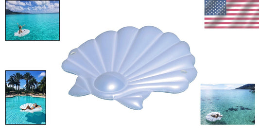 Giant Seashell Island Extra Large Pool Float for 2-3 Adults - Ultimate Comfort