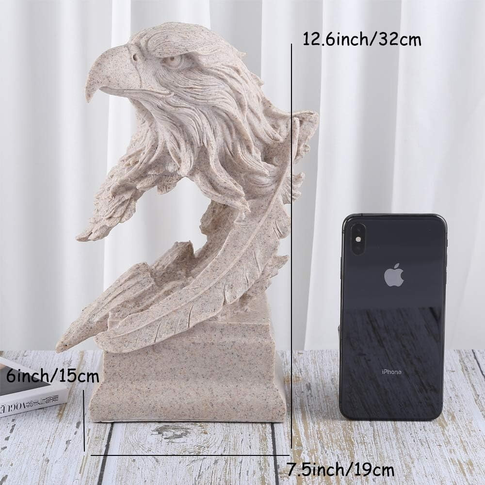 Sandstone Bald Eagle Statue - Intricately Detailed Home Decoration Gift