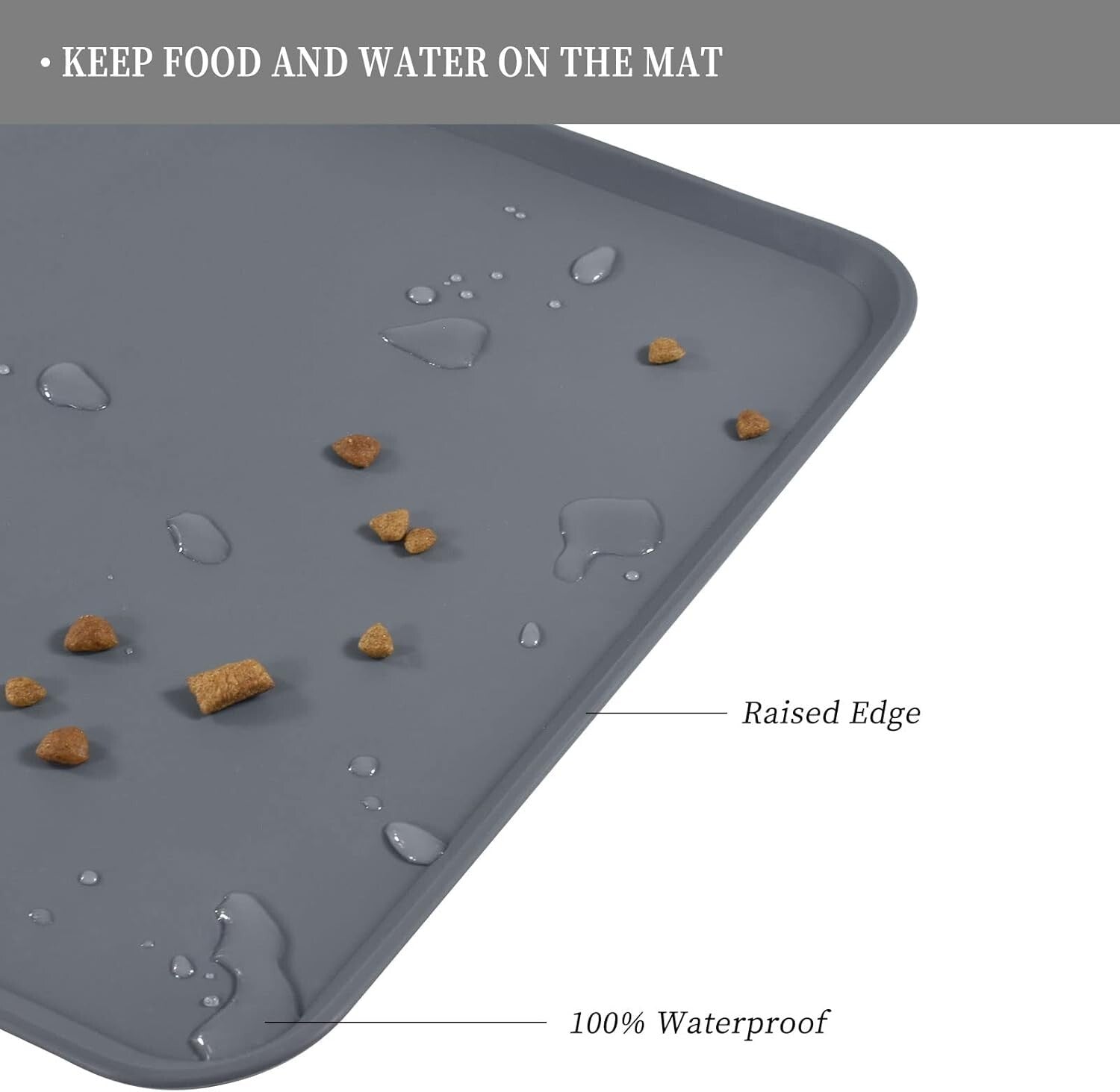 Waterproof Non-Slip Pet Feeding Mat with High Edges for Mess-Free Mealtime