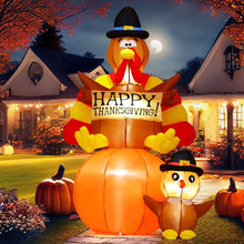 Load image into Gallery viewer, Weather-Resistant 6FT Thanksgiving Turkey Decoration with Quick Inflation Setup