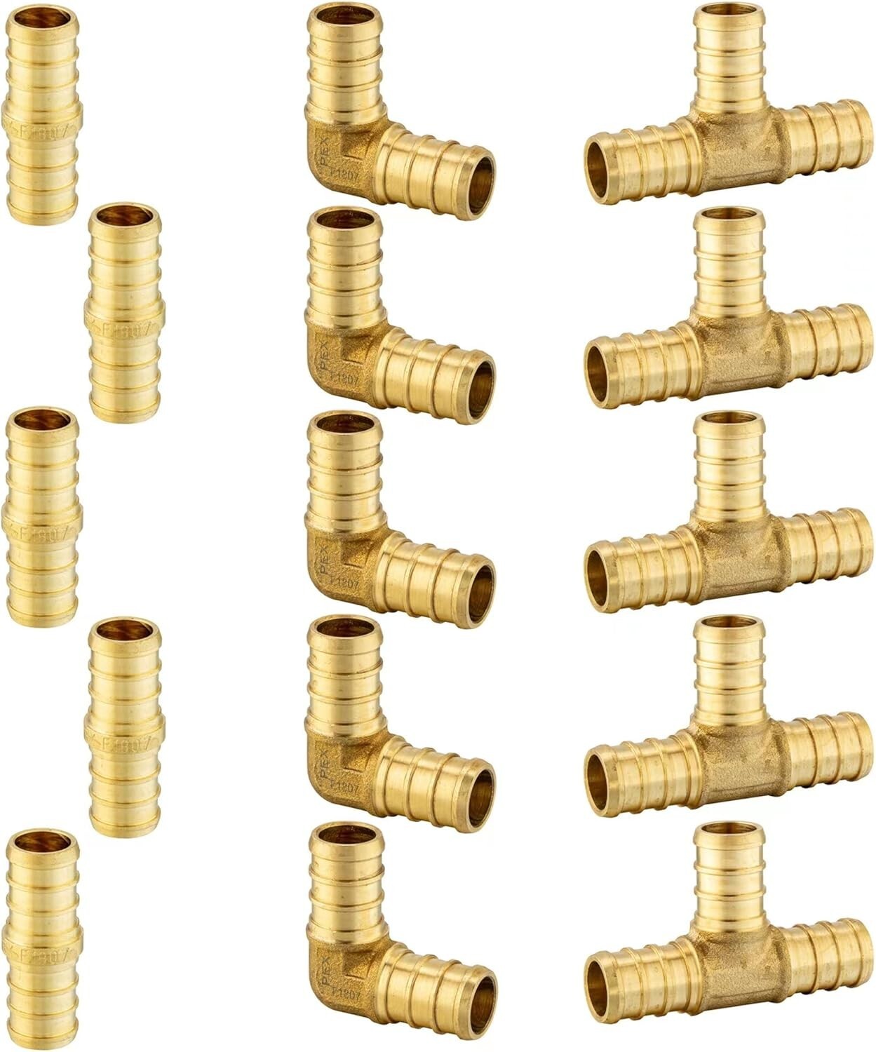 1/2 Inch PEX Plumbing Kit: 2 Rolls, Brass Fittings, Cutter & J-Clamps Included