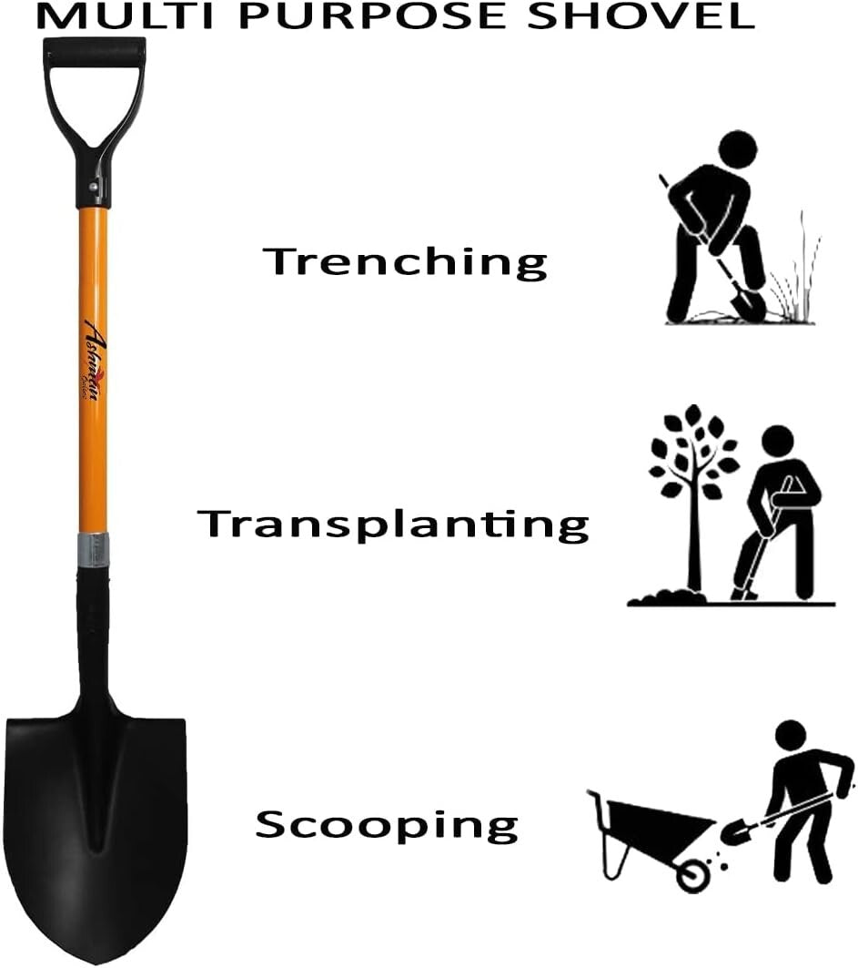 41-Inch Heavy-Duty Digging Shovel with Ergonomic D-Handle - Ideal for Garden ...