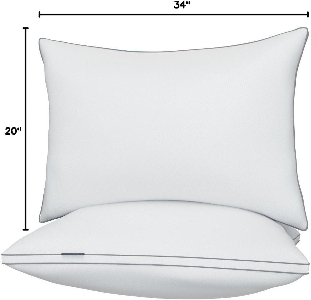 Cooling Hotel Quality King Size Pillows - Supportive Down Alternative Comfort