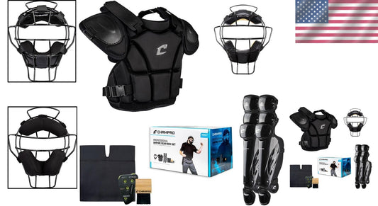 Durable Black Umpire Kit: Essential Gear for Professional Baseball & Softball