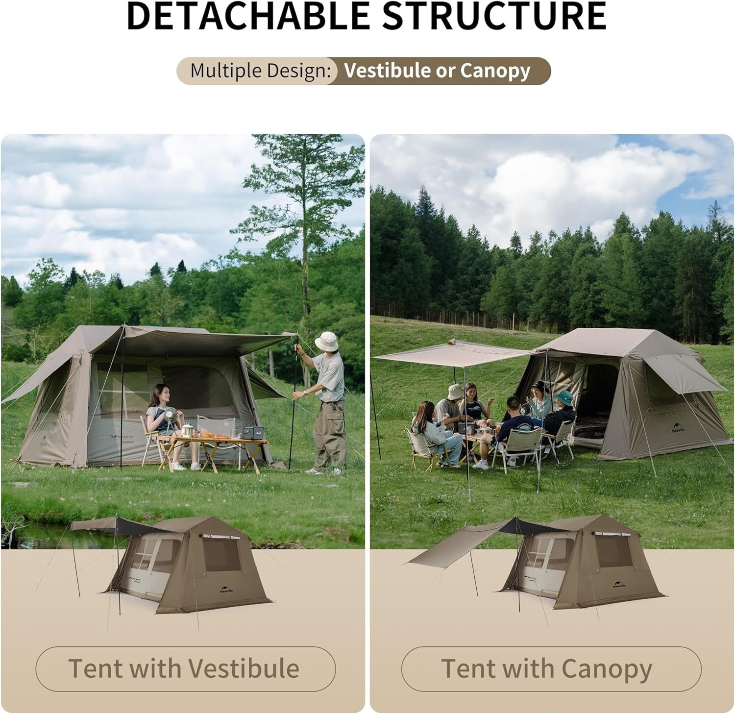 All-Season Instant Tent for 4 - Waterproof & UV Protection for Family Adventures