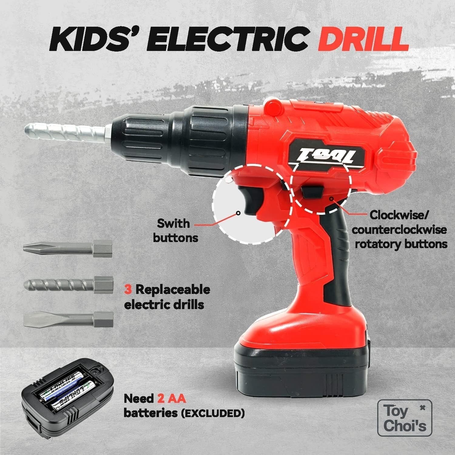 Creative Kids Tool Set with Realistic Electric Drill & Transformable Workbench