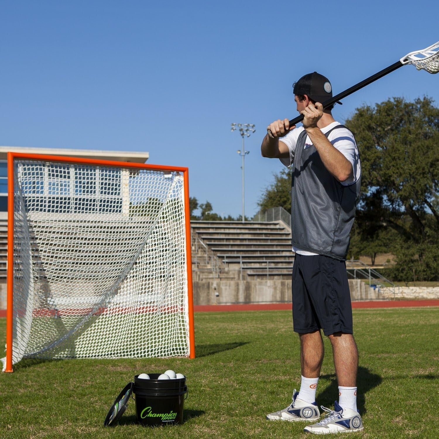 36 Count Regulation Lacrosse Balls in Bucket - NCAA Certified White Training Set