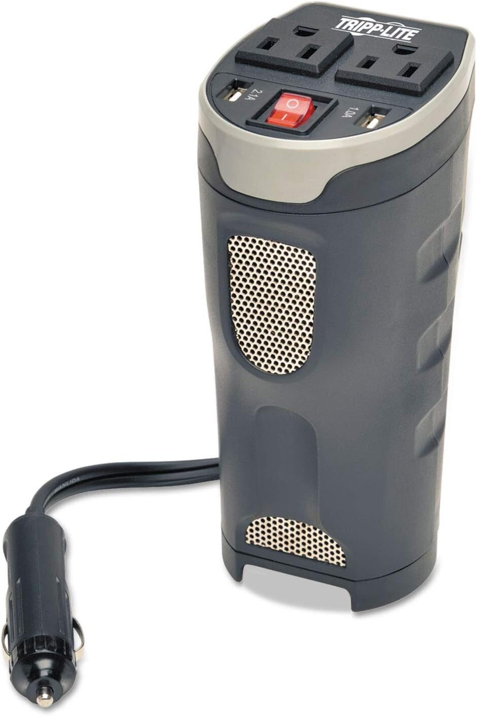 200W Car Power Inverter with Dual AC Outlets & USB Ports - Cup Holder Design