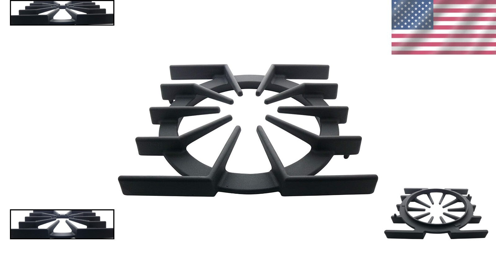 Matte Black Porcelain Enamel Grate - 10.8" x 10" Replacement for Viking Ranges