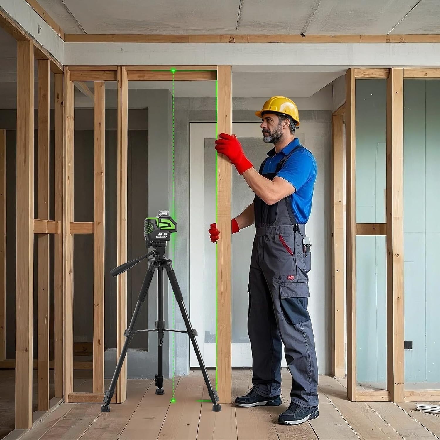 Versatile Green Laser Level with Adjustable Line Brightness & Robust Carry Case