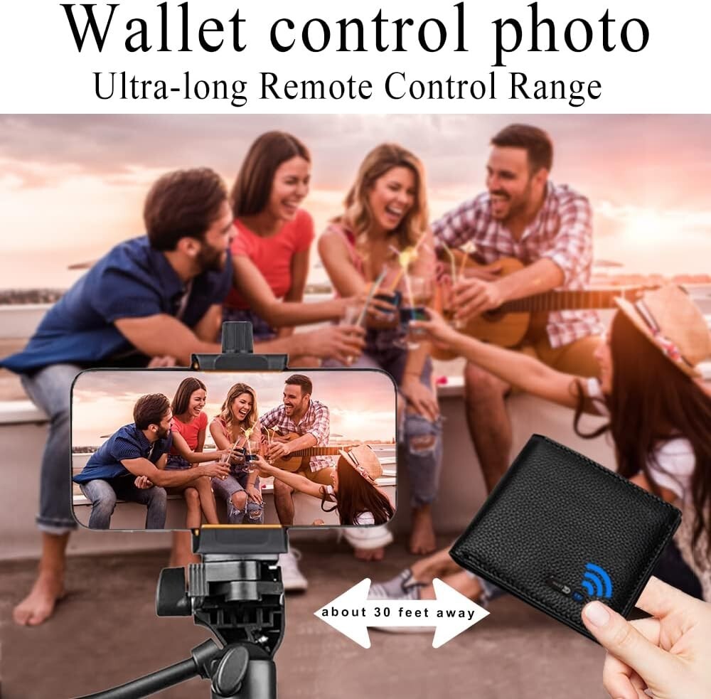 Smart Wallet with GPS Position Locator and Bluetooth - RFID Protected Black