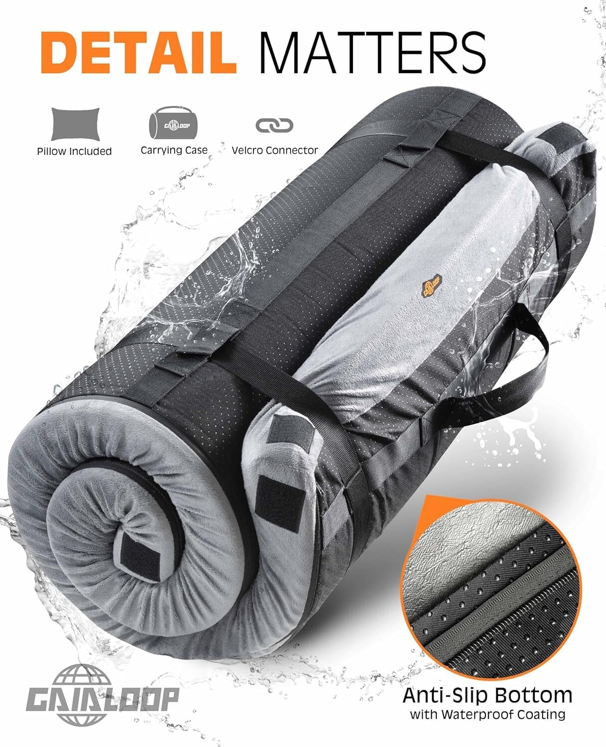 3-Inch Thick Memory Foam Sleeping Pad for Camping & Guest Sleepovers - Twin Size