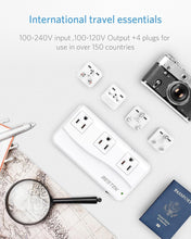 Load image into Gallery viewer, Universal Travel Adapter 220V to 110V &amp; 4-Port USB Charger - Compact &amp; Secure