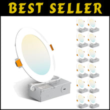 Load image into Gallery viewer, Versatile 5 Color Temperature Recessed LED Lights - 12 Pack Ultra-Thin Design