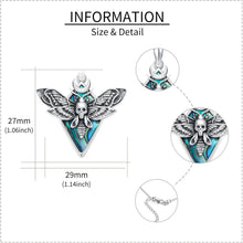 Load image into Gallery viewer, Ethereal Gothic Skull Moth Necklace in Sterling Silver - Unique Jewelry Gift
