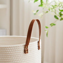 Load image into Gallery viewer, Durable 100L Laundry Hamper with Leather Handle - Portable Woven Storage Basket