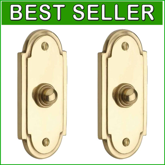 Elegant Solid Brass Wired Doorbell Button - Pack of 2, Vintage Colonial Design