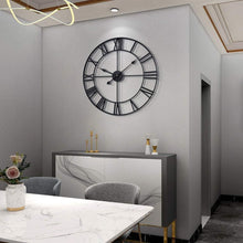 Load image into Gallery viewer, 24" Round Metal Wall Clock - Minimalist Silent Decor for Living Room &amp; Kitchen