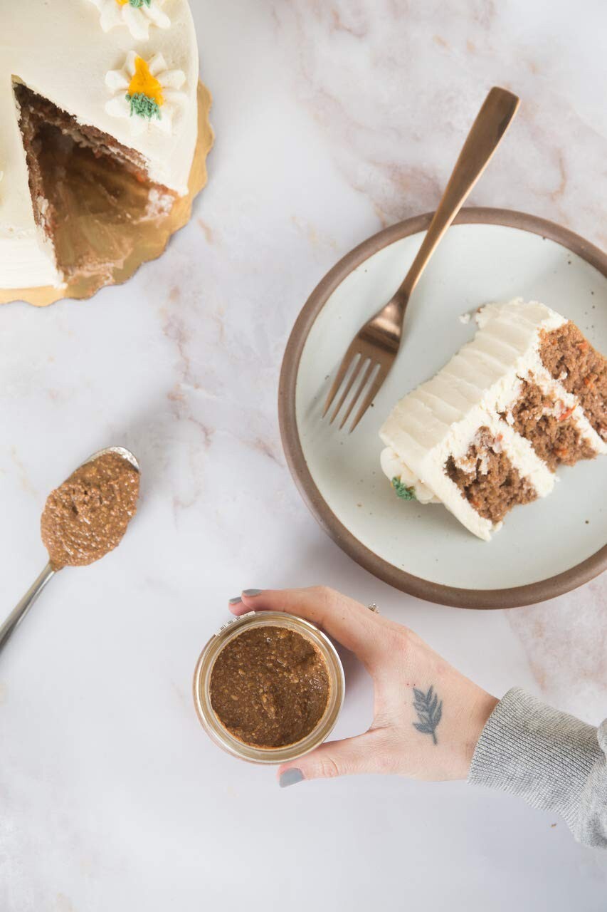 Crunchy Carrot Cake Almond Butter with Sea Salt - Vegan, Low Sugar Treat (26 oz)