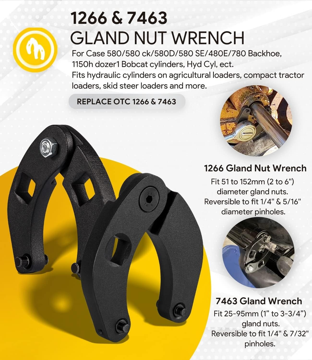 Adjustable Gland Nut Wrench & Seal Installer Kit for Efficient Hydraulic Repairs
