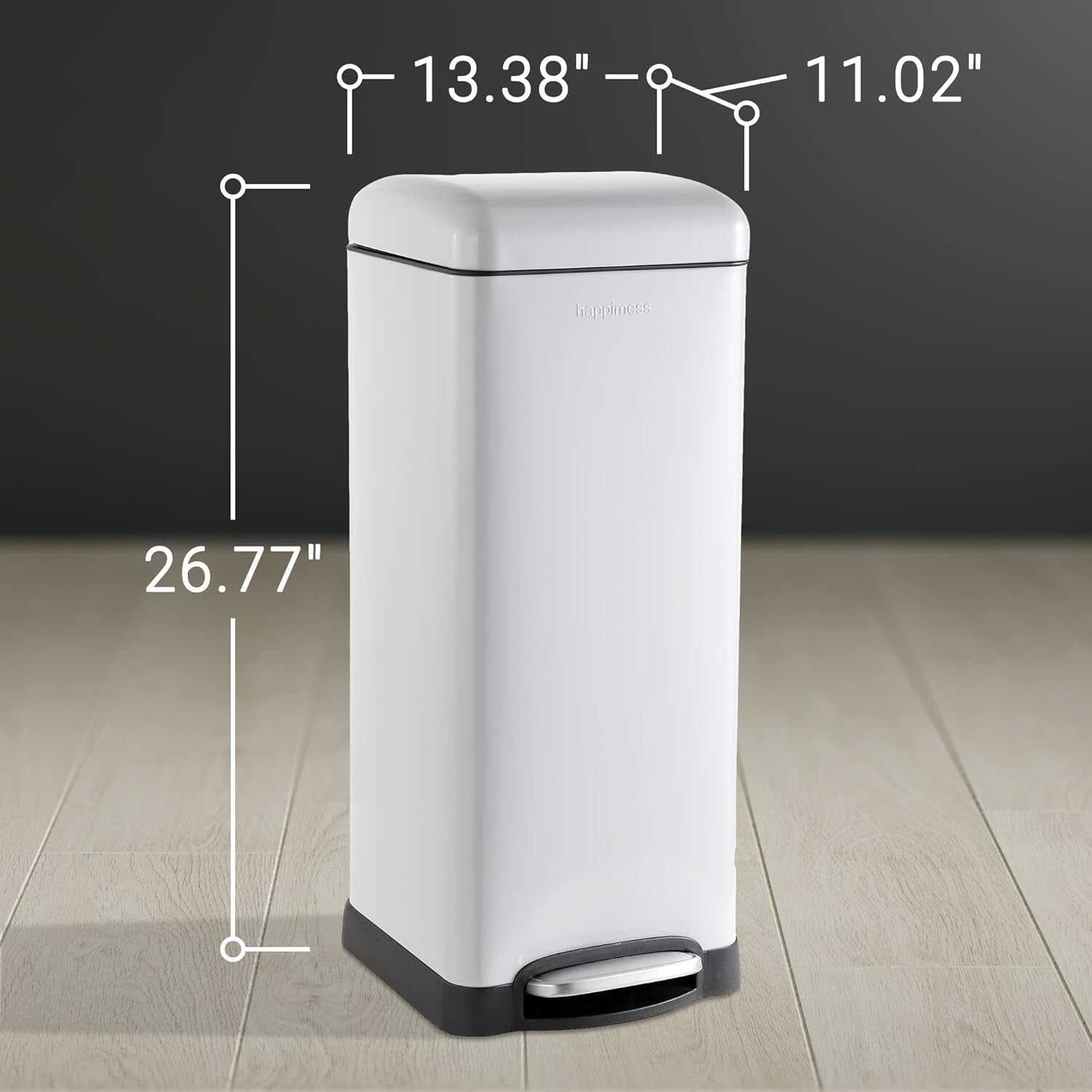 Betty Retro 8-Gallon Step-Open Trash Can - Stylish & Fingerprint Resistant