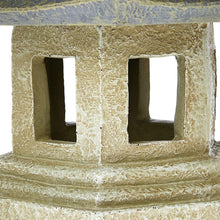 Load image into Gallery viewer, Handcast Vintage Style Pagoda Lantern - 11'' Wide, Freestanding Garden Accent
