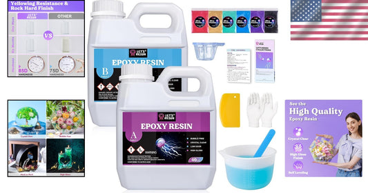 80oz Bubble-Free Crystal Clear Epoxy Resin Kit for Crafting & Jewelry Making