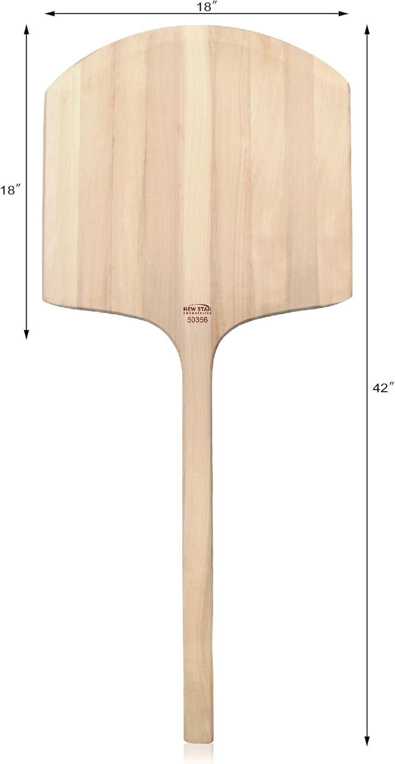 Restaurant-Grade 18" Wooden Pizza Peel with 24" Handle - Sturdy and Lightweight