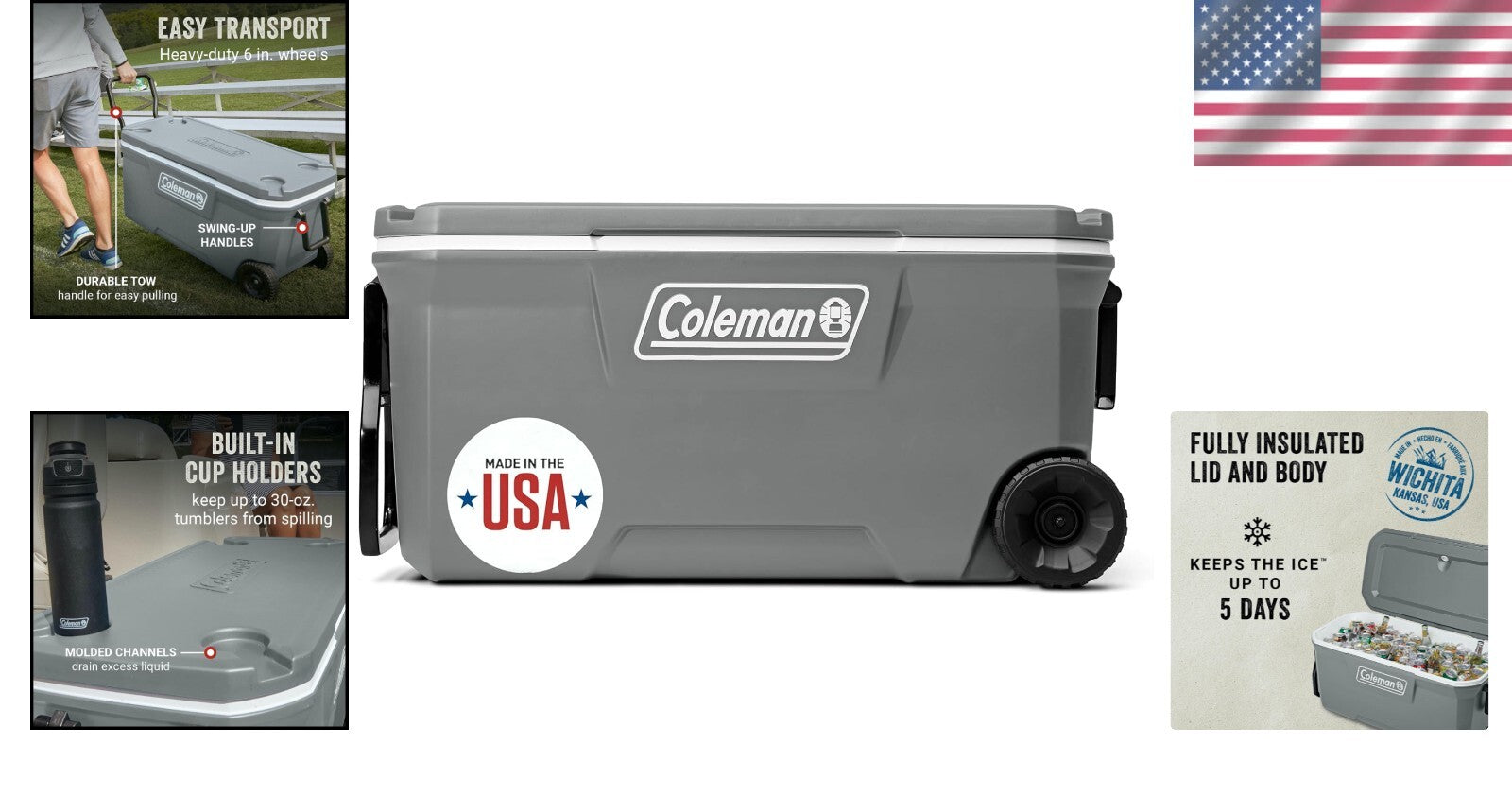 Classic Series 100qt Wheeled Cooler: Ice Retention & Seat Lid for Adventure