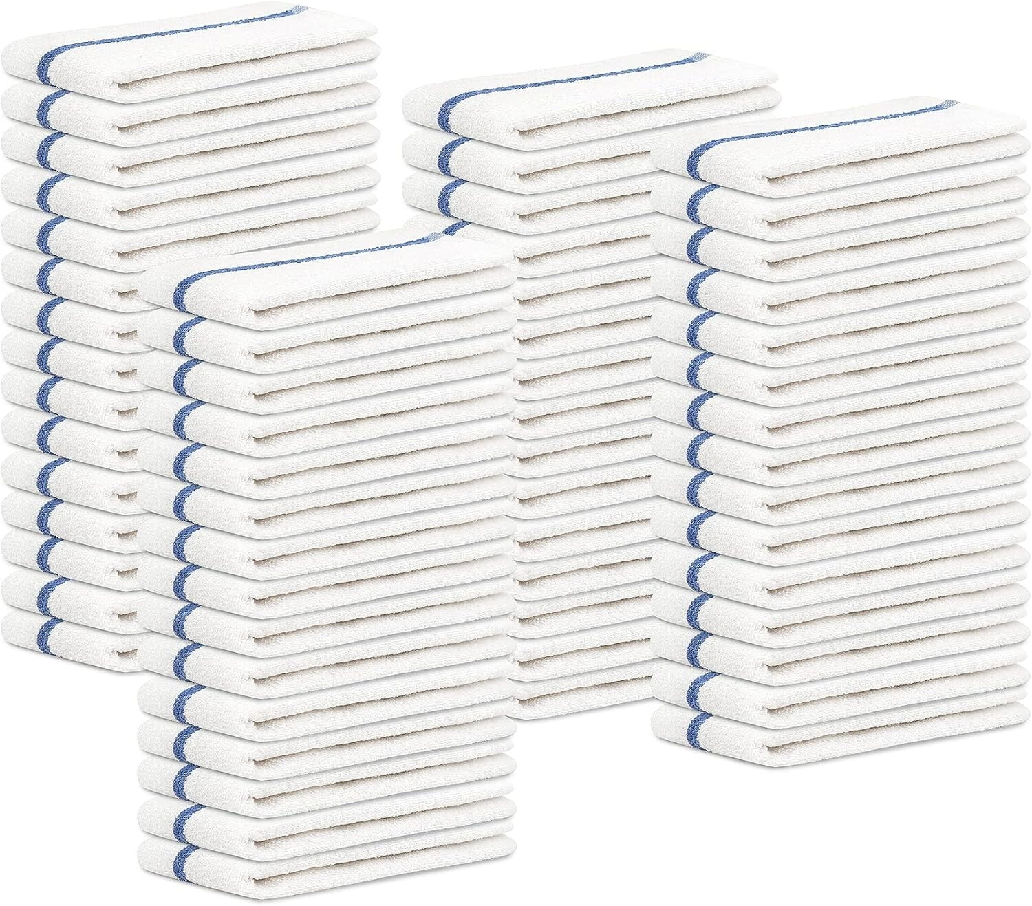 16x19 Pack of 60 Blue Stripe Bar Mop Cloths - Perfect for Home & Restaurants