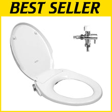 Load image into Gallery viewer, Durable Plastic Elongated Bidet Toilet Seat with Slow-Close &amp; Rear Wash Options
