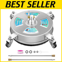 Load image into Gallery viewer, Portable 14” Pressure Washer Surface Cleaner with 4 Wheels for Ultimate Mobility