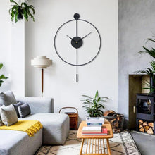 Load image into Gallery viewer, Oversized 23.6" Non-Ticking Wall Clock with Pendulum - Perfect for Living Rooms