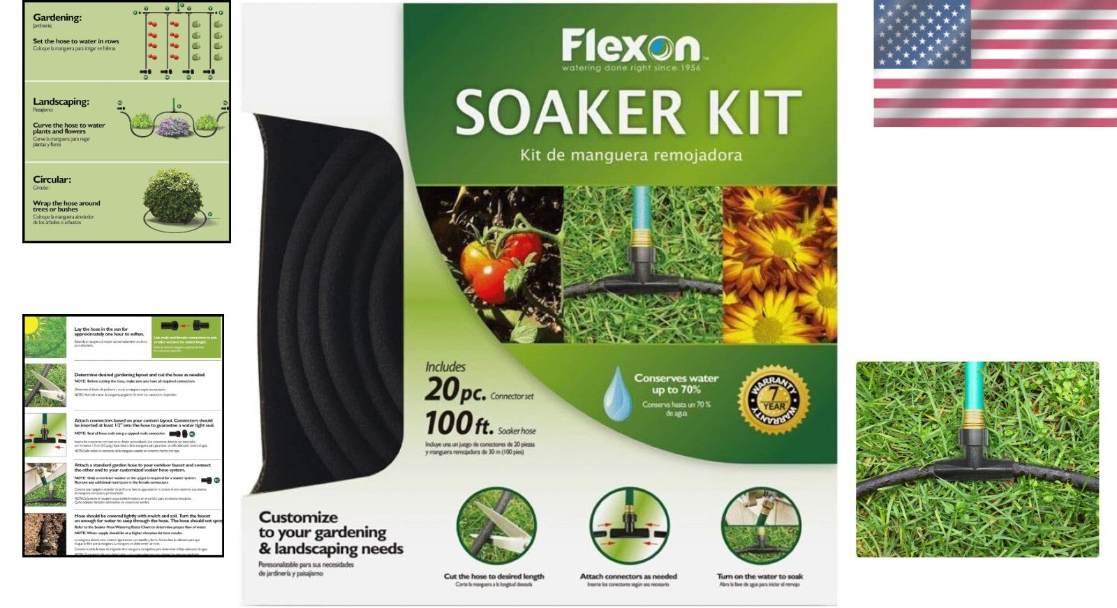 Durable 100-ft Soaker Hose Kit with 20 Connectors for Efficient Plant Watering