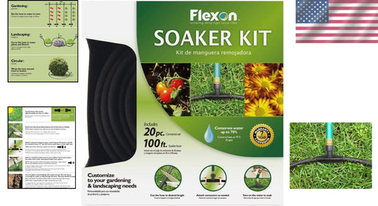 Durable 100-ft Soaker Hose Kit with 20 Connectors for Efficient Plant Watering
