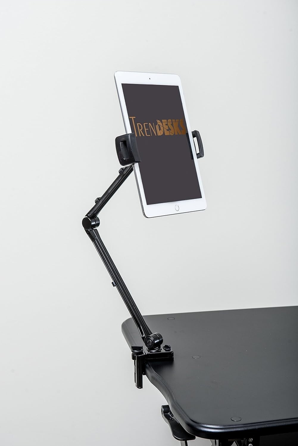 Full Motion Black Document and Tablet Holder - Adjustable & Space-Saving Design