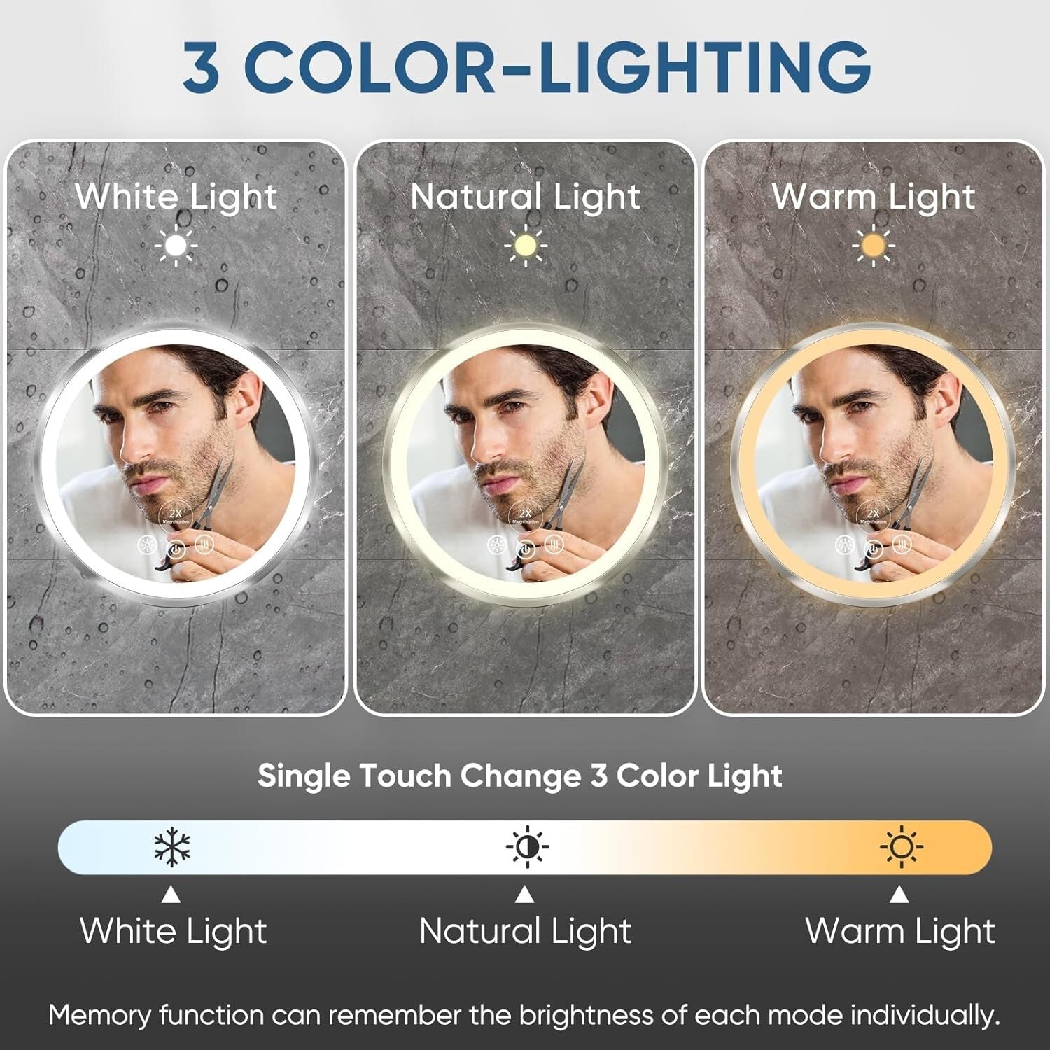 2X Heated Fogless Shower Mirror with Dimmable Light - Stylish Bathroom Upgrade