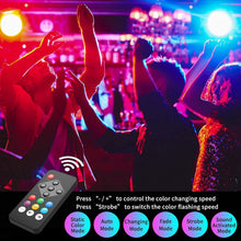 Load image into Gallery viewer, Vibrant 54 LED Strobe Lights - Remote &amp; Sound Activated for Ultimate Party Vibes