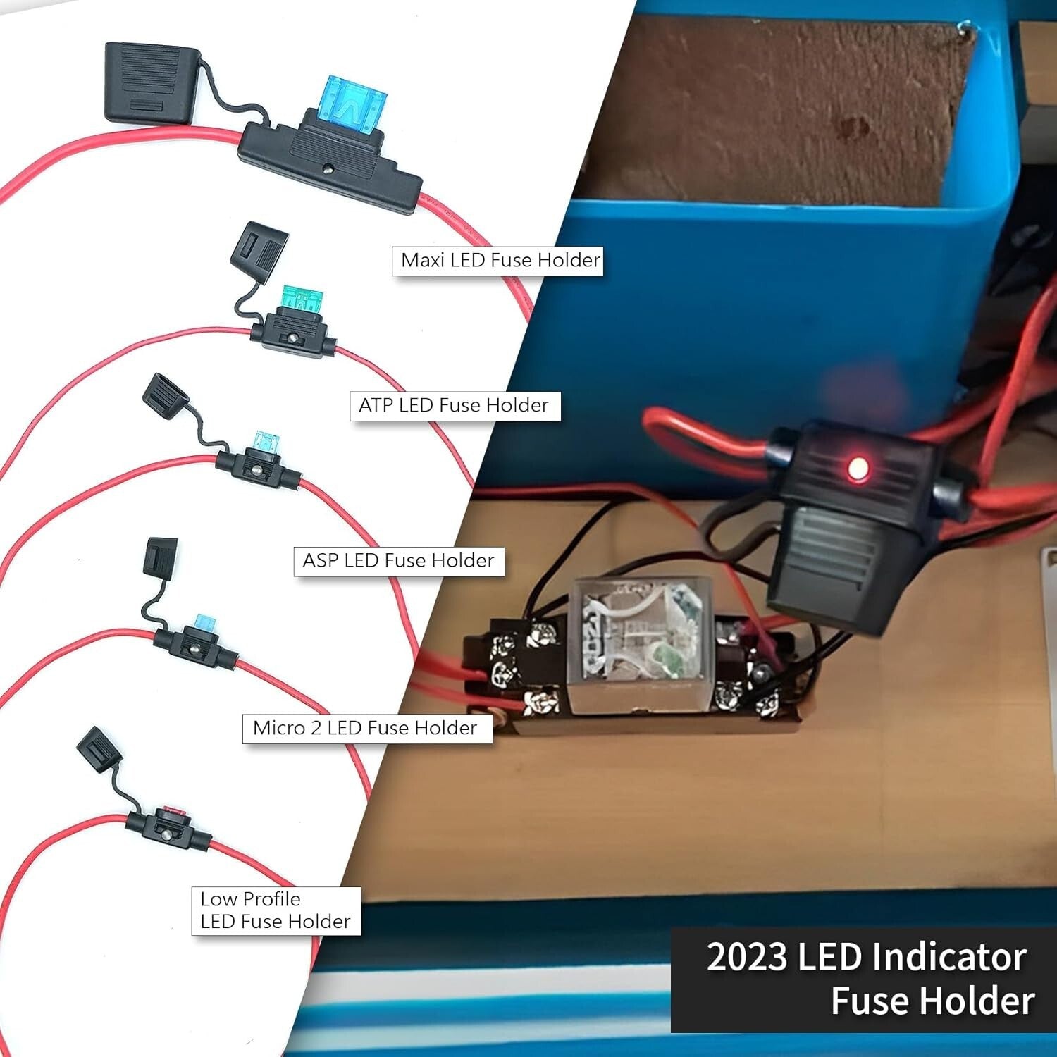 High-Quality Waterproof Maxi LED Fuse Holder 2 Pack - Ideal for Vehicles & Boats