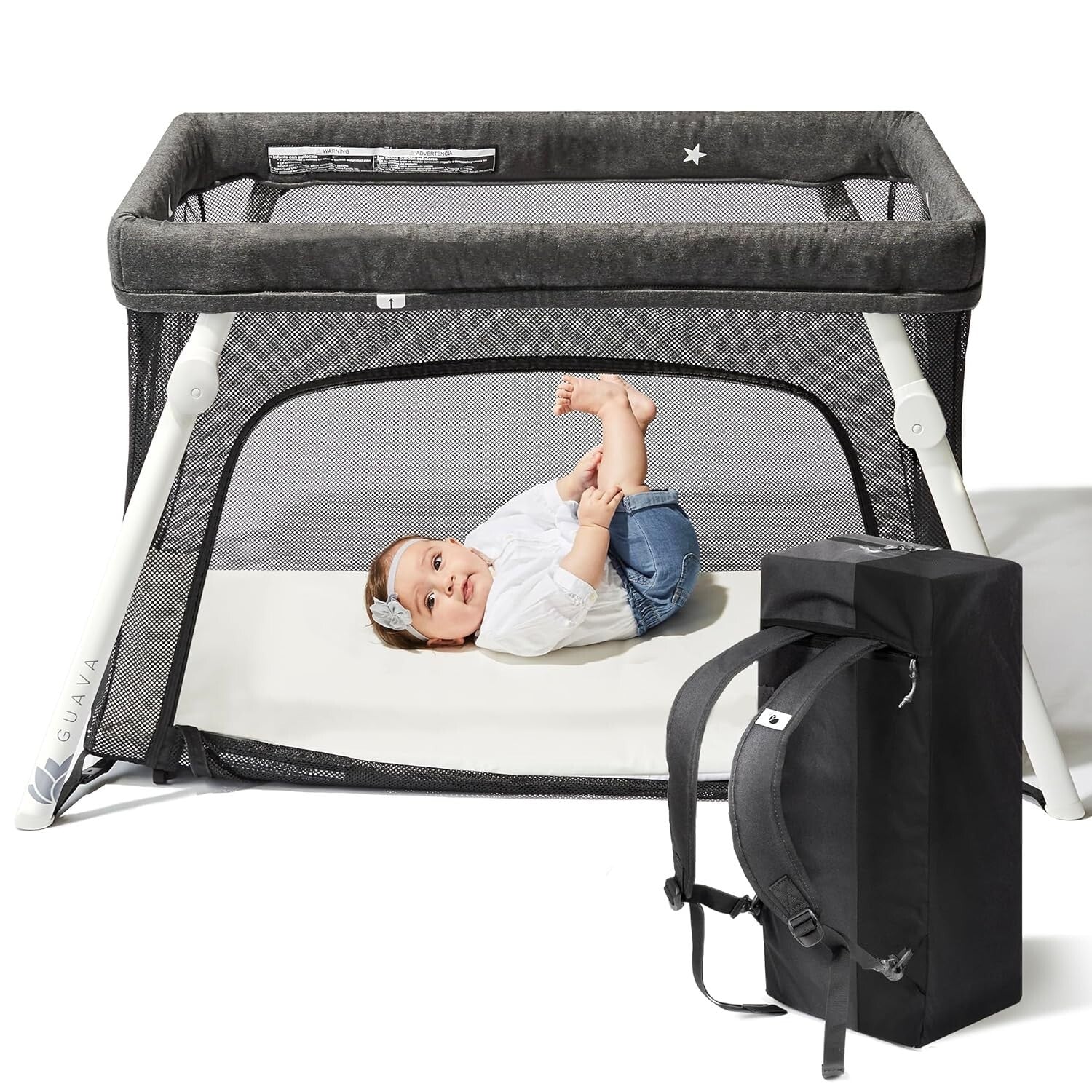Certified GreenGuard Lotus Portable Crib - Safe Travel Bed for Babies & Toddlers